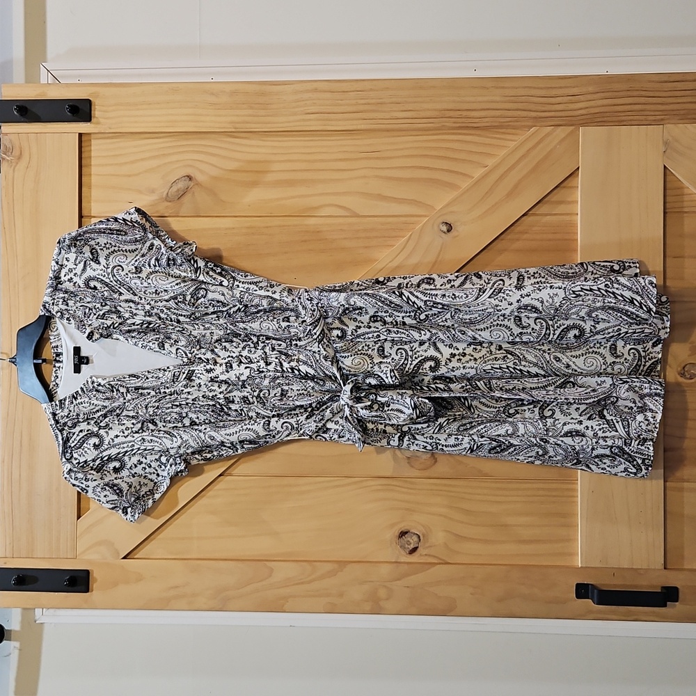 JBS | Black & White Belted Dress | Size 8